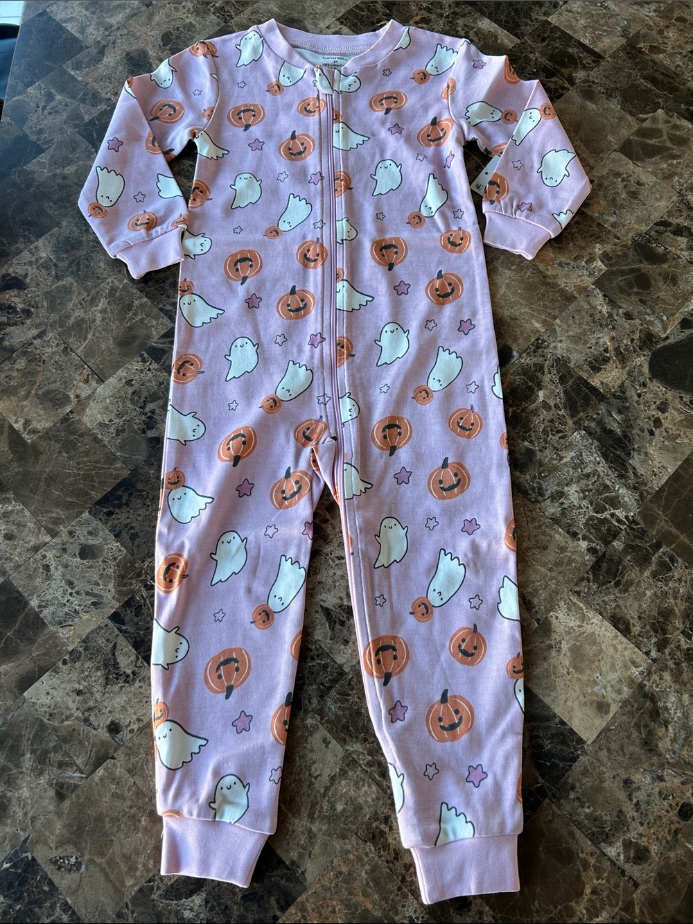 NWT 🆕 Halloween Ghost & Pumpkin One-Piece Pajamas size 2T